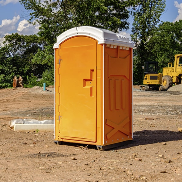 how often are the portable restrooms cleaned and serviced during a rental period in Liberty North Carolina